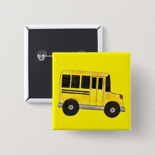 Yellow School Bus Busfahrer Bildung Button (Vorne & Hinten)