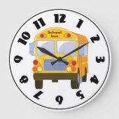 Yellow School Bus Clock Große Wanduhr (Vorderseite)