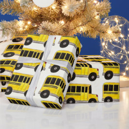 Yellow School Bus Driver Teacher Bildung Wrap Geschenkpapier