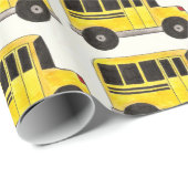 Yellow School Bus Driver Teacher Bildung Wrap Geschenkpapier (Rolleneckpunkt)