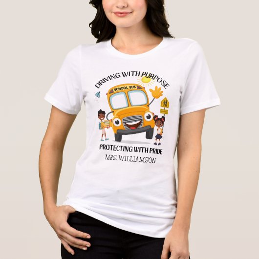 Yellow School Bus Driver Tri-Blend Shirt (Vorderseite)
