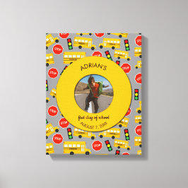 Yellow School Bus Erster Schultag Custom Foto Leinwanddruck