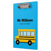 Yellow School Bus Illustration benutzerdefinierte Klemmbrett (Links)