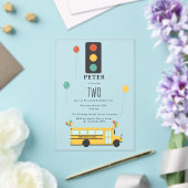 Yellow School Bus Kids Birthday Party Acryleinladungen (In Situ (Hochzeit))