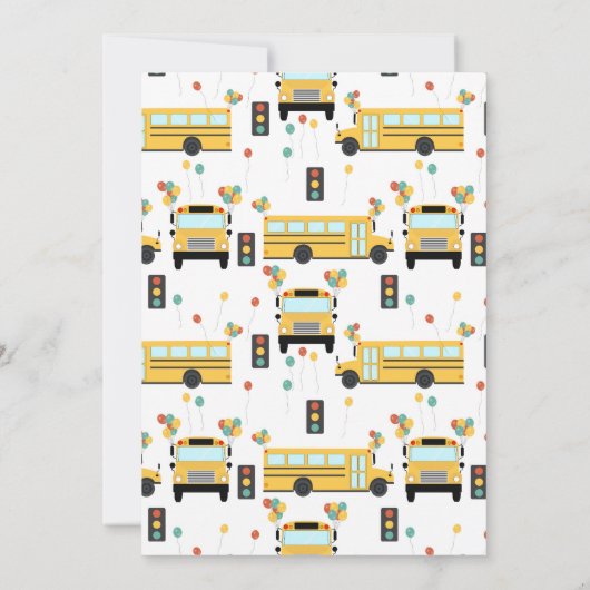 Yellow School Bus Kids Birthday Party Einladung (Rückseite)