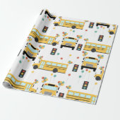 Yellow School Bus Kids Birthday Party Geschenkpapier (Ungerollt)