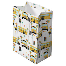 Yellow School Bus Kids Birthday Party Mittlere Geschenktüte
