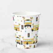 Yellow School Bus Kids Birthday Party Pappbecher (Links)