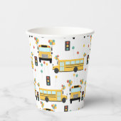 Yellow School Bus Kids Birthday Party Pappbecher (Vorderseite)