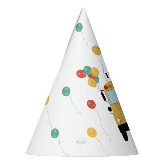 Yellow School Bus Kids Birthday Party Partyhütchen (Links)