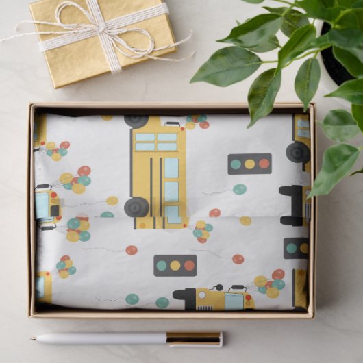 Yellow School Bus Kids Birthday Party Seidenpapier (Geschenk)