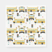 Yellow School Bus Kids Birthday Party Serviette (Vorderseite)