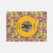 Yellow School Bus Kindergarten Abschluss Fleecedecke (Vorderseite (Horizontal))