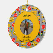 Yellow School Bus Kindergarten Abschluss Keramik Ornament (Links)