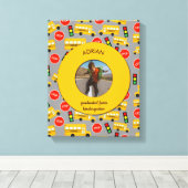 Yellow School Bus Kindergarten Abschluss Leinwanddruck (Insitu (Holzboden))