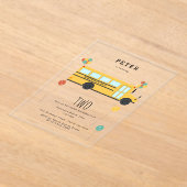 Yellow School Bus Kindergeburtstag Party Acryleinladungen (Ablage )