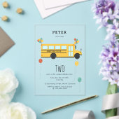 Yellow School Bus Kindergeburtstag Party Acryleinladungen (In Situ (Hochzeit))
