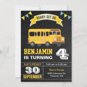 Yellow School Bus Kindergeburtstag Party Einladung (Vorderseite)