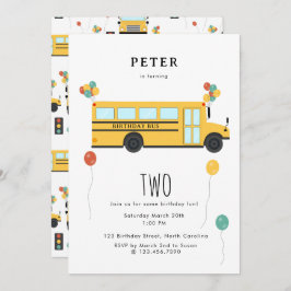 Yellow School Bus Kindergeburtstag Party Einladung