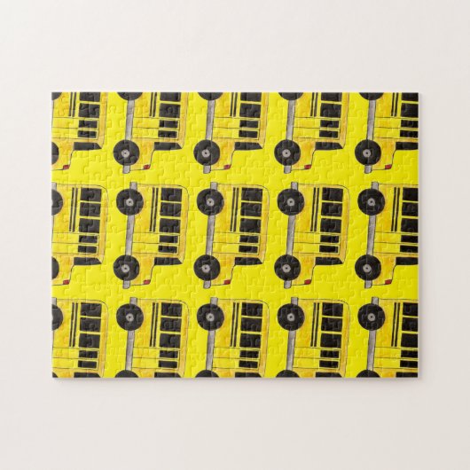 Yellow School Bus Lehrer Fahrer Geschenk Puzzle (Horizontal)