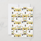 Yellow School Bus Party Kinder Name Dankeskarte (Rückseite)