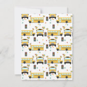 Yellow School Bus Party Kinder Name Mitteilungskarte (Rückseite)