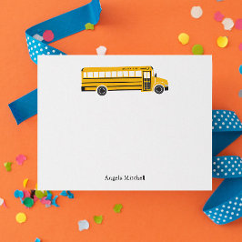 Yellow School Bus Personal Stationery Einladung