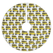 Yellow School Bus Print Bus Fahrer Lehrer Polyester Weihnachtsbaumdecke (Vorderseite)
