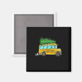 Yellow School Bus Weihnachtsbaum Treiber Paja Magnet (Vorderseite/Rückseite)