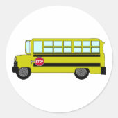 Yellow School Bus with Stop Sign Runder Aufkleber (Vorderseite)
