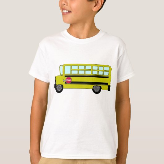 Yellow School Bus with Stop Sign T-Shirt (Vorderseite)