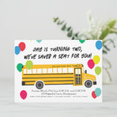 Yellow School-Party von Kid Birthday Einladung (Stehend Vorderseite)