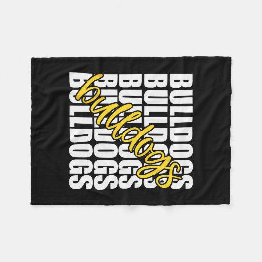 Yellow School Sports Fan Team Spirit Fleecedecke (Vorderseite (Horizontal))