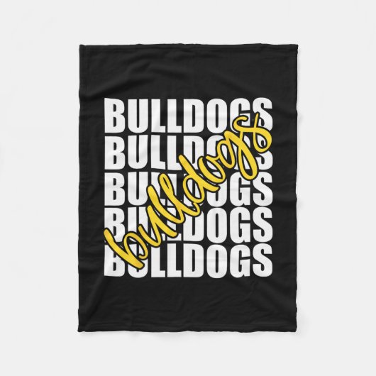 Yellow School Sports Fan Team Spirit Fleecedecke (Vorderseite)