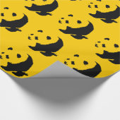 Yellow Schwarz-weiß Panda Weihnachtswrapper Geschenkpapier (Ecke)