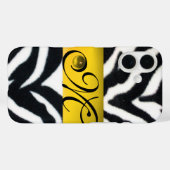 YELLOW SCHWARZ-WEISS ZEBRA FUR MONOGRAM, Topaz Case-Mate iPhone Hülle (Rückseite (Horizontal))