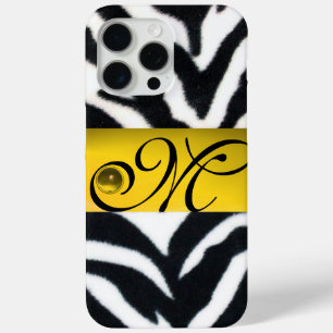 YELLOW SCHWARZ-WEISS ZEBRA FUR MONOGRAM, Topaz Case-Mate iPhone Hülle