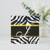 YELLOW SCHWARZ-WEISS ZEBRA FUR MONOGRAM, Topaz Einladung (Stehend Vorderseite)