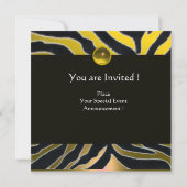 YELLOW SCHWARZ-WEISS ZEBRA FUR MONOGRAM, Topaz Einladung (Rückseite)