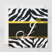 YELLOW SCHWARZ-WEISS ZEBRA FUR MONOGRAM, Topaz Einladung (Vorderseite)