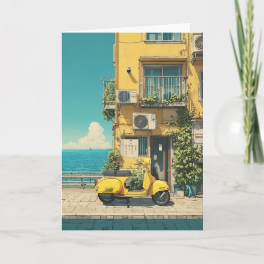 Yellow Scooter by Seaside Karte (Vorderseite)