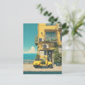 Yellow Scooter by Seaside Postkarte (Stehend Vorderseite)