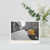 Yellow Scooter Postkarte (Stehend Vorderseite)
