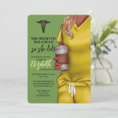 Yellow Scrubs Nursing School Abschluss Einladung (Stehend Vorderseite)