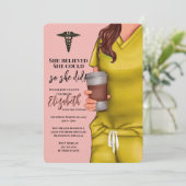 Yellow Scrubs Nursing School Abschluss Einladung (Stehend Vorderseite)