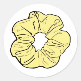 Yellow Scrunchie Runder Aufkleber