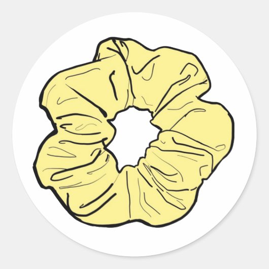 Yellow Scrunchie Runder Aufkleber (Vorderseite)
