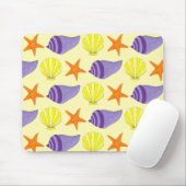 Yellow Seashell Sea Muscheln Conch Starfish Beach Mousepad (Mit Mouse)