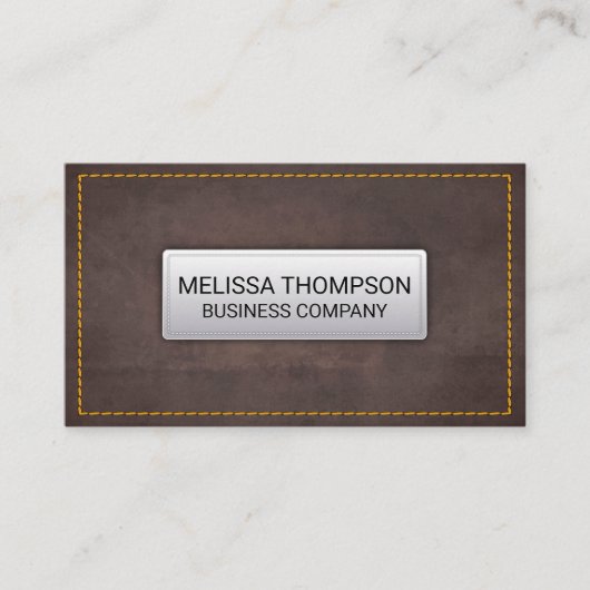 Yellow Seems | Braunledergewebe Visitenkarte (Vorderseite)