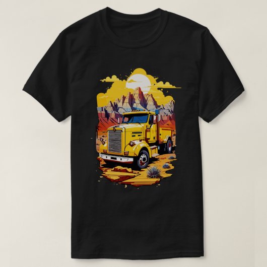 Yellow Semi Truck T-Shirt (Design vorne)